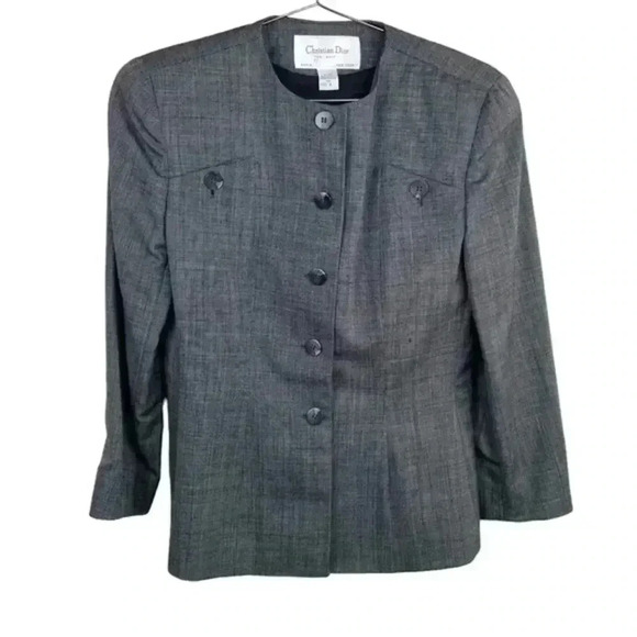Christian Dior Gray Wool Blazer - Picture 2 of 9